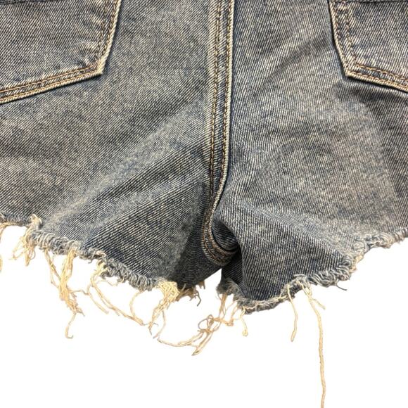 Distressed Blue Denim Women Shorts - Picture 7 of 12